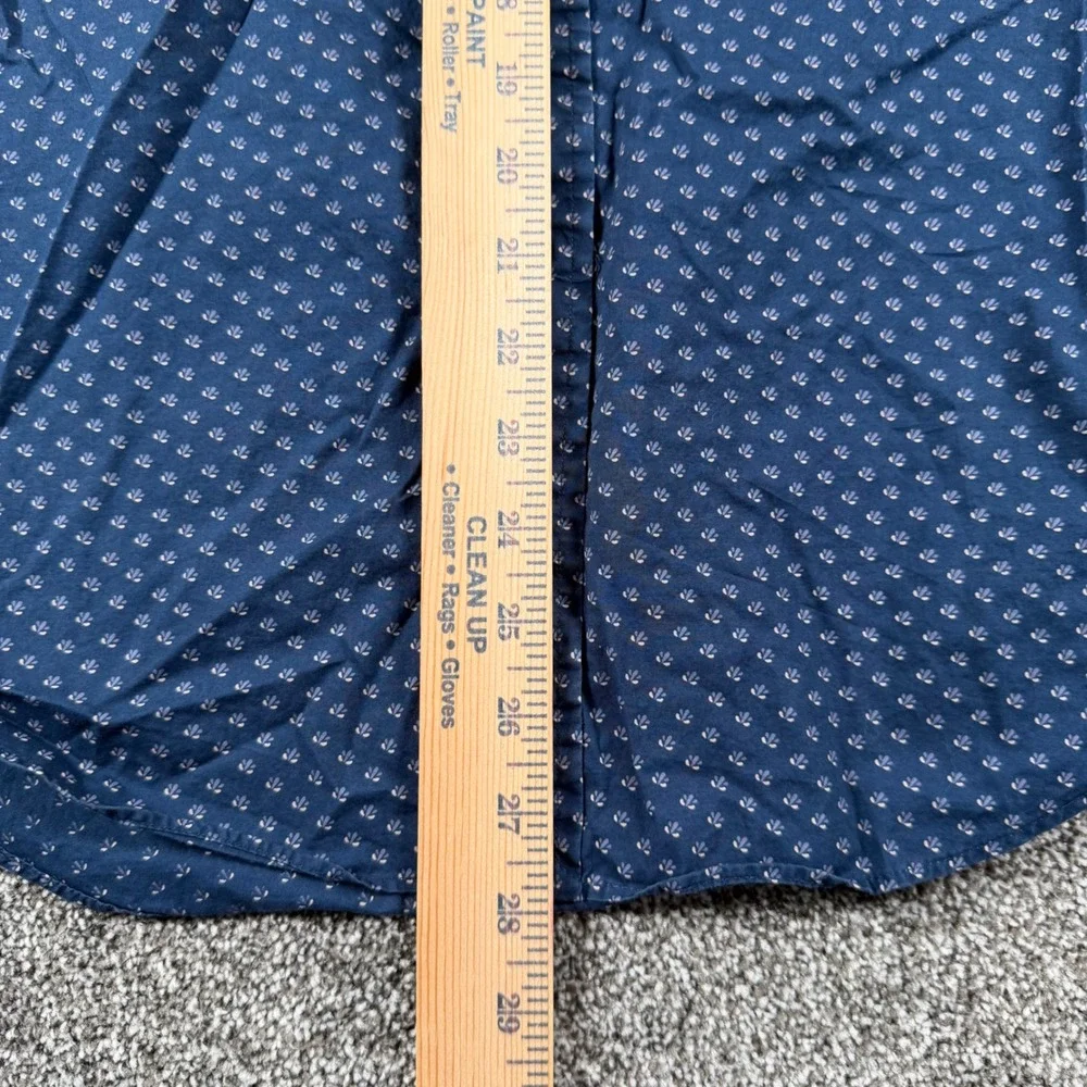 Polo Ralph Lauren Button Down Small Navy Blue Geometric Print Long Sleeve Shirt